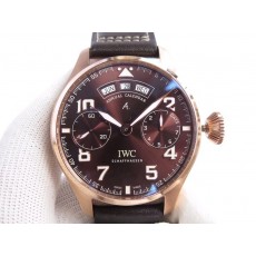 [YL공장]IWC 빅 파일럿 애뉴얼 캘린더 IW502706 18K 로즈골드 도금 브라운다이얼 가죽스트랩