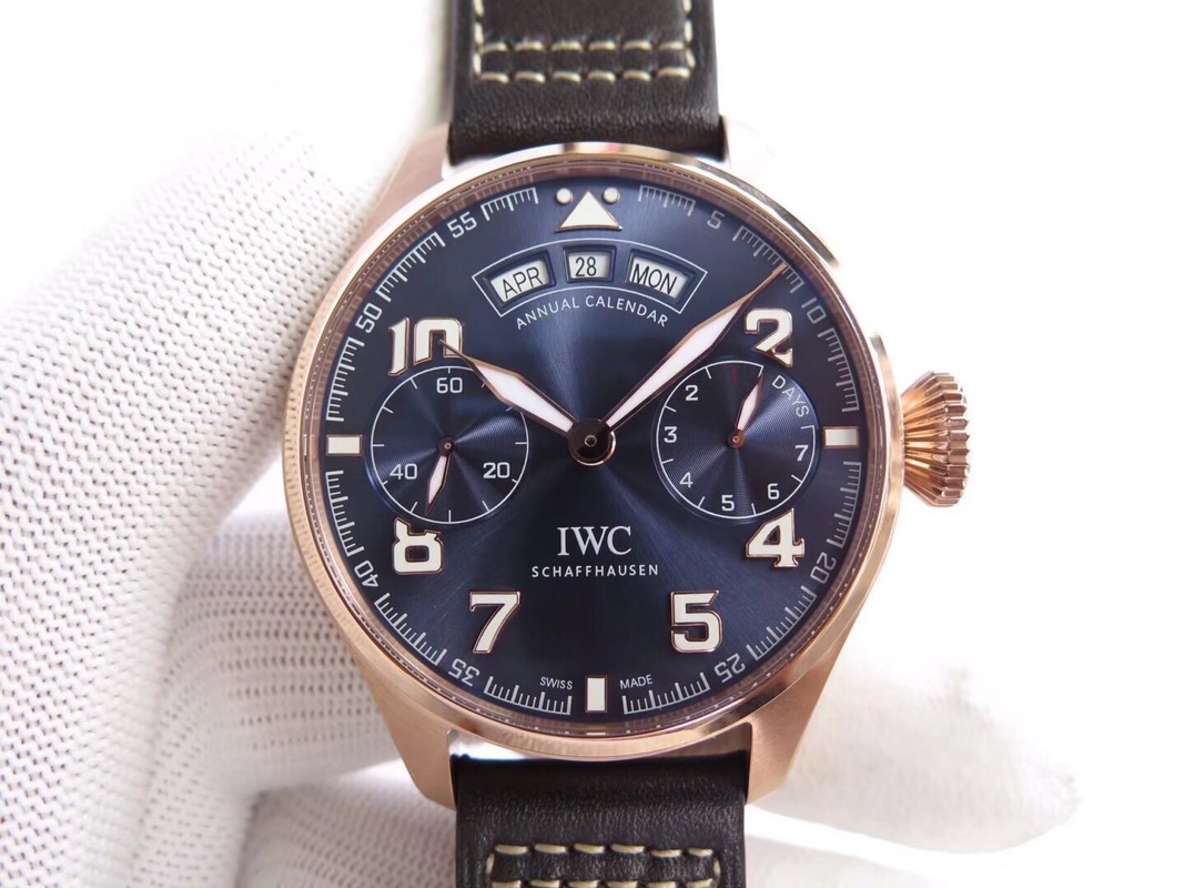 [YL공장]IWC 빅 파일럿 애뉴얼 캘린더 어린왕자 에디션 IW502701 18K 로즈골드 도금 블루다이얼 가죽스트랩