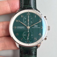 [YL공장]IWC 포르투기즈 크로노 그린다이얼 화이트이너베젤 가죽스트랩