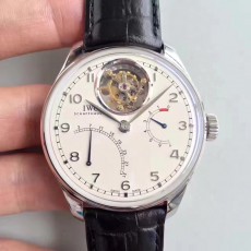 [YL공장]IWC 포르투기즈 투어빌론 IW5046 화이트다이얼 실버핸즈 가죽스트랩