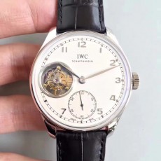 [YL공장]IWC 포르투기즈 투어빌론 IW5463 화이트다이얼 실버핸즈 가죽스트랩