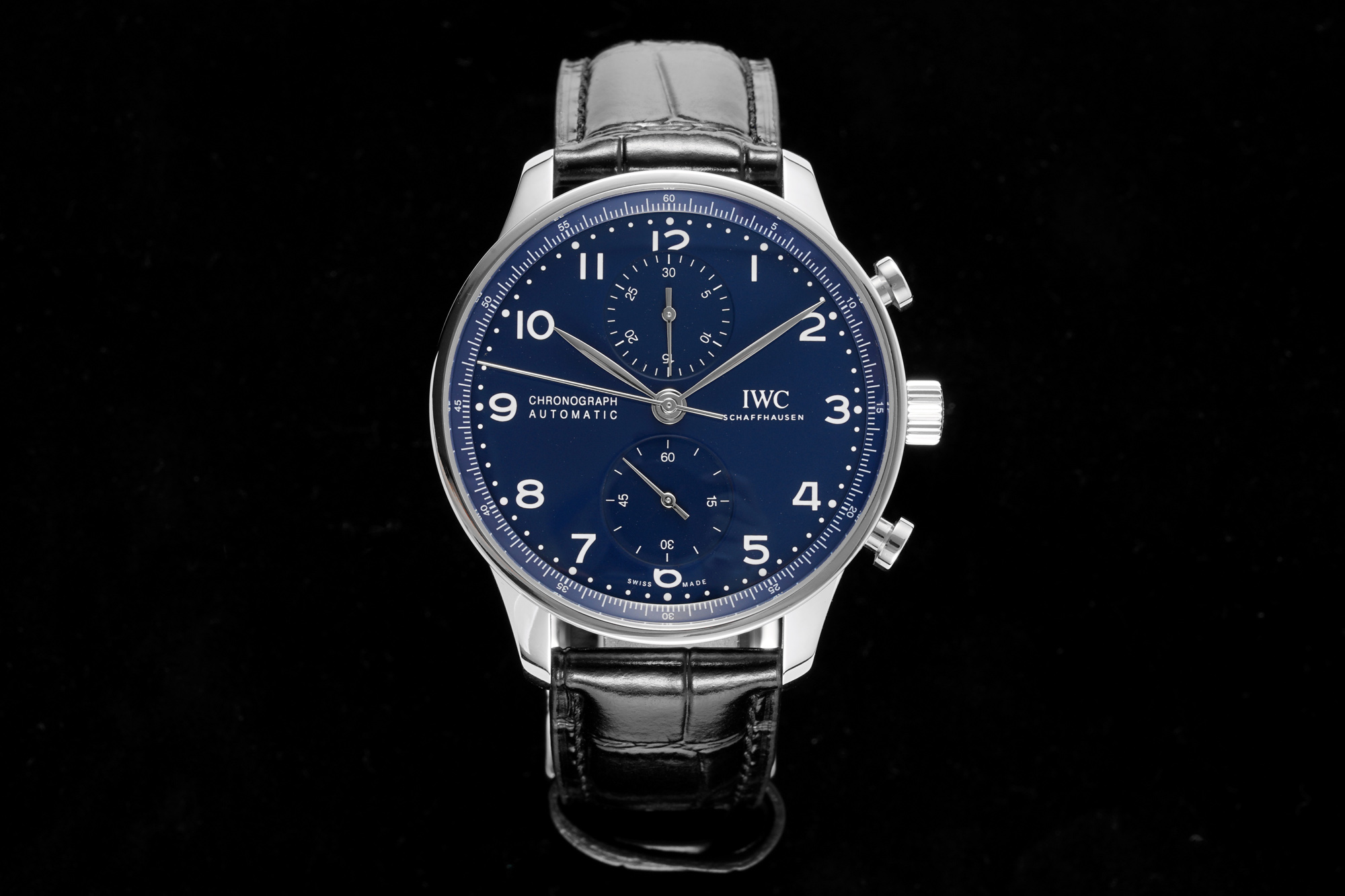 [AZ공장]IWC 포르투기즈 크로노 150주년 에디션 IW371601 블루다이얼 가죽스트랩