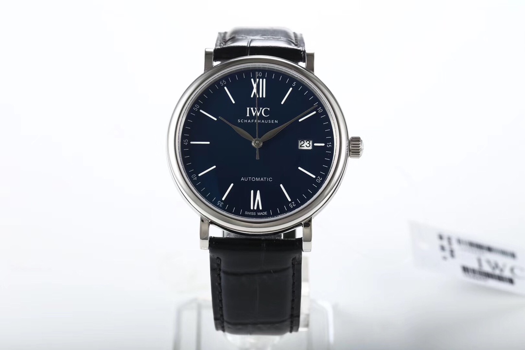 [MKS공장]IWC 포르토피노 150주년 IW356518 블루다이얼 실버핸즈 가죽스트랩