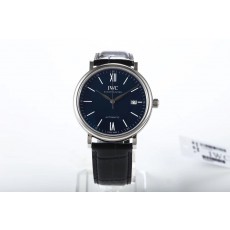 [MKS공장]IWC 포르토피노 150주년 IW356518 블루다이얼 실버핸즈 가죽스트랩