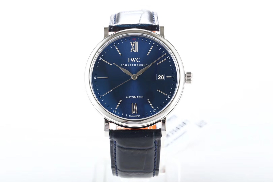 [MKS공장]IWC 포르토피노 블루다이얼 실버핸즈 가죽스트랩