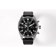 [ZF공장]IWC 파일럿 크로노 IW377709 블랙다이얼 블랙가죽 스트랩