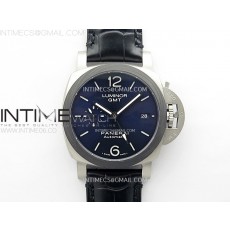 [VS공장]PAM1279 X Luminor GMT 42mm Titanium VSF 11 Best Edition Blue Dial on Black Leather Strap P.9011 Super Clone