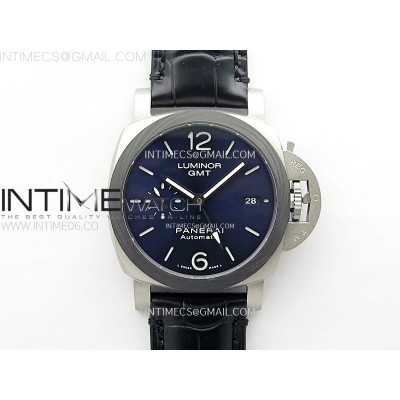 [VS공장]PAM1279 X Luminor GMT 42mm Titanium VSF 11 Best Edition Blue Dial on Black Leather Strap P.9011 Super Clone