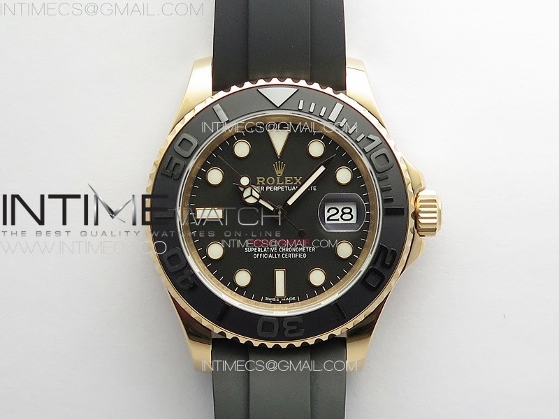 [VS공장]Yacht-Master 116655 40mm 904L RG VSF 11 Best Edition Black Dial on Oysterflex Rubber Strap VS3135