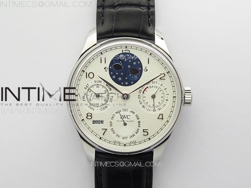 Portuguese IW503406 Real PR SS APSF 11 Best Edition White Dial On Black Leather Strap A52610