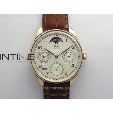 Portuguese IW503302 Real PR RG APSF 11 Best Edition White Dial On Brown Leather Strap A52610