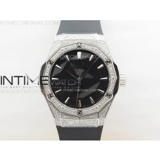 Classic Fusion Orlinski SS Full Diamonds APSF 11 Best Edtion Black Faceted Dial on Black Rubber Strap A2892