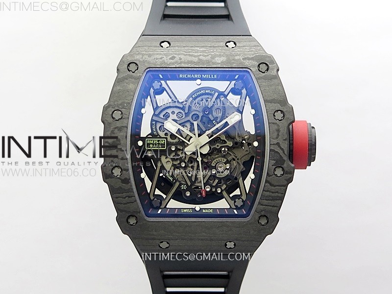 RM035-02 Real NTPT ZF All in one movement 11 Best Edition Skeleton Dial on Black Rubber Strap V5