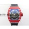 RM035-02 Real Red NTPT Carbon ZF 11 Best Edition Skeleton Dial on Black Rubber Strap V5