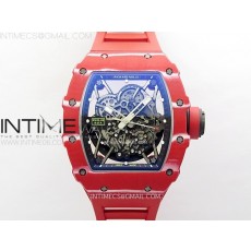 RM035-02 Real Red NTPT Carbon ZF 11 Best Edition Skeleton Dial on Red Rubber Strap V5