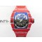 RM035-02 Real Red NTPT Carbon ZF 11 Best Edition Skeleton Dial on Red Rubber Strap V5