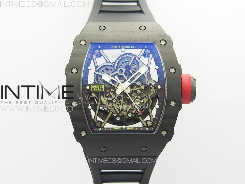 RM035-02 Real Forge Carbon ZF 11 Best Edition Skeleton Dial on Black Rubber Strap NH05A V3+