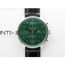 Portuguese Chrono IW371615 ZF 11 Best Edition Green Dial on Black Leather Strap A69355