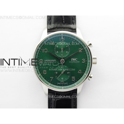 Portuguese Chrono IW371615 ZF 11 Best Edition Green Dial on Black Leather Strap A69355