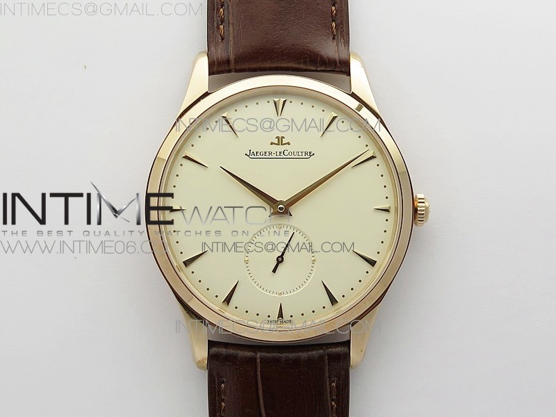 Master Ultra Thin Small Second RG ZF 11 Best Edition White Dial on Brown Leather Strap A896