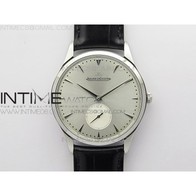 Master Ultra Thin Small Second SS ZF 11 Best Edition Silver Dial on Black Leather Strap A896