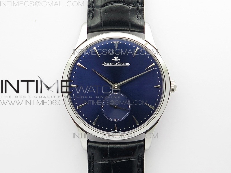 Master Ultra Thin Small Second SS ZF 11 Best Edition Blue Dial on Black Leather Strap A896