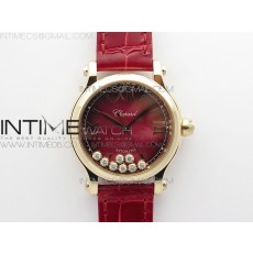 HAPPY SPORT AUTOMATIC RG 36MM ZF 11 BEST EDITION RED MOP DIAL ON RED LEATHER STRAP MIYOTA 9015