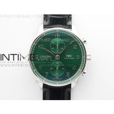 Portuguese IW371615 ZF V3 11 Best Edition SS Green Dial on Black Leather Strap A96355