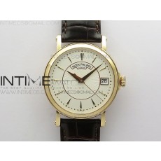 Calatrava 5153G-010 RG ZF 11 Best Edition White textured dial on Brown Leather Strap A324CS