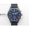 Pilot Chrono Blue Angels Black Ceramic ZF Best Edition on Blue Leather Strap A7750