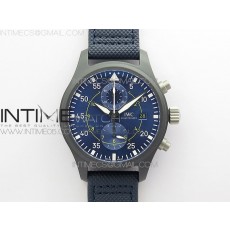 Pilot Chrono Blue Angels Black Ceramic ZF Best Edition on Blue Leather Strap A7750