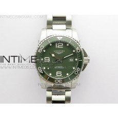 Conquest L3.840.4.56.6 Real Ceramic Bezel SS ZF 11 Best Edition Green dial On SS Bracelet A2824