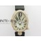 Reine de Naples 8928BB 33mm RG ZF 11 Best Edition White MOP Dial Numeral Markers Diamonds Bezel on Black Fabric Strap A537