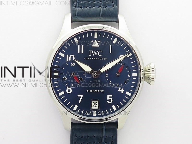 Big Pilot IW501008 Real PR SS ZF 11 Best Edition Blue Dial on Blue Leather Strap A51111