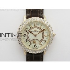 Rendez-Vous Night & Day RG Diamonds Bezel ZF 11 Best Edition White MOP Dial on Black Leather Strap A898