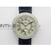 Rendez-Vous Night & Day SS Diamonds Bezel ZF 11 Best Edition White MOP Dial on Black Leather Strap A898