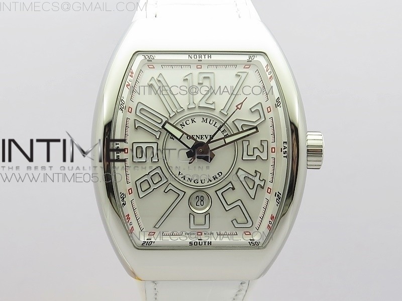 Vanguard V45 SS ZF Best Edition White Textured Dial on White Rubber Strap MIYOTA 9015