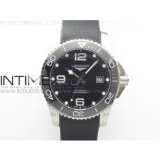 Conquest L3.840.4.56.6 Real Ceramic Bezel SS ZF 11 Best Edition Black dial On Rubber Strap A2824