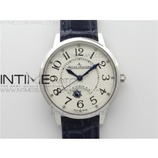 Rendez-Vous Night & Day SS Polished Bezel ZF 11 Best Edition White Textured Dial on Blue Leather Strap A898