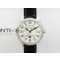 Master Ultra Thin Moon Ladies SS ZF 11 Best Edition White Texture Dial on Black Leather Strap A898