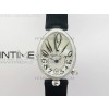 Reine de Naples 8918BB SS ZF 11 Best Edition White MOP Dial Diamonds Bezel on Black Fabric Strap A537