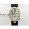 Reine de Naples 8918BB YG ZF 11 Best Edition White MOP Dial Diamonds Bezel on Black Fabric Strap A537