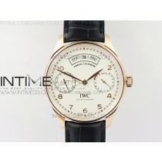 Portuguese Real PR Real Annual Calendar IW503501 RG ZF 11 Best Edition White Dial on Brown Leather Strap A52850