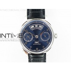 Portuguese Real PR Real Annual Calendar IW503502 ZF 11 Best Edition Blue Dial on Black Leather Strap A52850