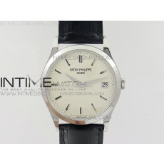 Calatrava 5296G SS ZF 11 Best Edition Ivory Dial On Black Leather Strap 324CS (Free box)