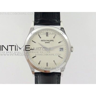 Calatrava 5296G SS ZF 11 Best Edition Ivory Dial On Black Leather Strap 324CS (Free box)