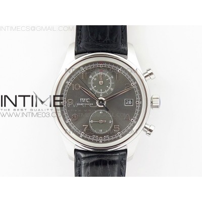 Portuguese IW390404 SS ZF 11 Best Edition Gray Dial A7750 On Black Leather Strap