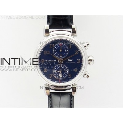 Da Vinci IW393402 SS ZF 11 Best Edition Blue Dial SS A7750 On Black Leather Strap