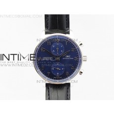 Portuguese IW371491 ZF V3 11 Best Edition SS Blue dial on Black Leather Strap A79350 (Slim Movement)