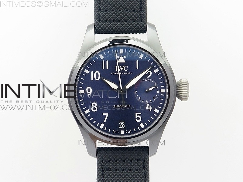 Big Pilot Real PR IW502003 Real Ceramic V2 ZF 11 Best Edition on Black Calfskin Strap A51111